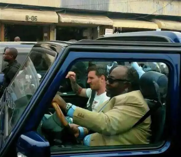 Footballer Lionel Messi In Gabon, Chauffeur Driven By The Country